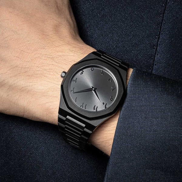 Men's Arabic Aura Watch _Water Resistance, Pull And Push Crowm