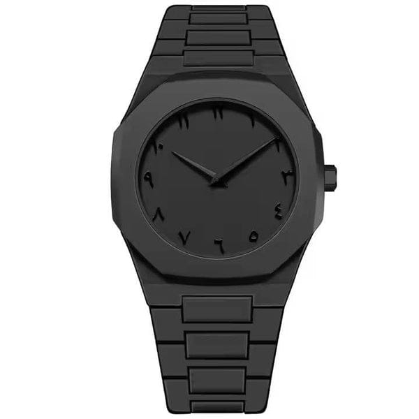 Men's Arabic Aura Watch _Water Resistance, Pull And Push Crowm
